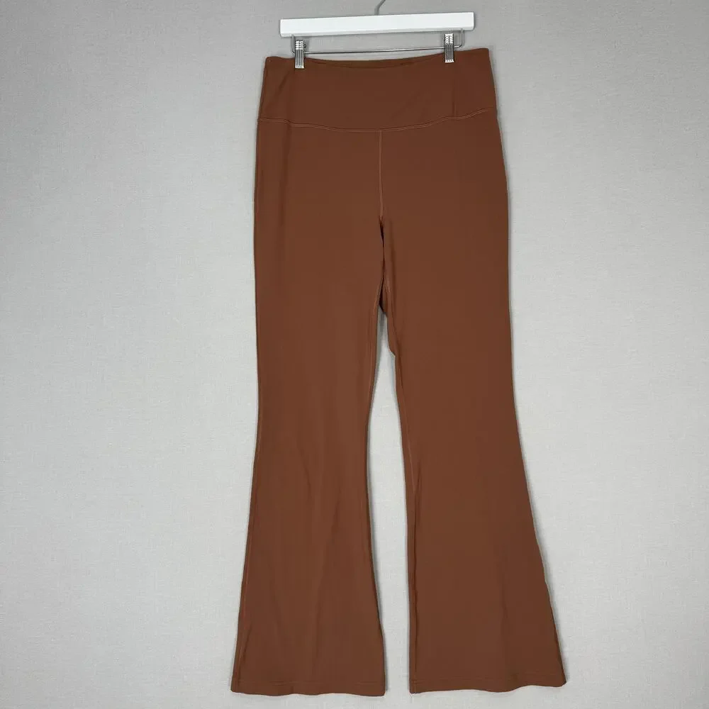 Lululemon‎ Groove Super-High-Rise Flared Pants Womens 14 Roasted Brown Nulu Yoga